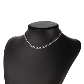 Mens Chunky Cuban Chain Short 316L Stainless Steel Heavy Short Necklace 5mm 14inches