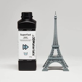 3DMaterials New Water Washable Resin SuperFast 1000g Grey 0.6 Sec (Mono 50um), 3.0 Sec (LCD 50um), Made in Korea