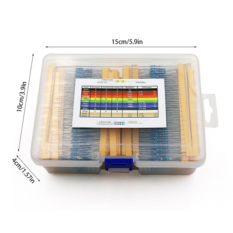 2600Pcs 130 Values Resistor Kit Commonly Used 1% 1/4W Metal