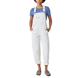 Lucky Brand Women's Denim Overalls, Spring White, Large