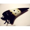 Utopia Black and yellowish white (Panda) interlaced ceramic Ocarina Soprano