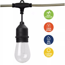 Westinghouse 48' Color Change LED String Light Set with Remote Control, 15 Bulbs