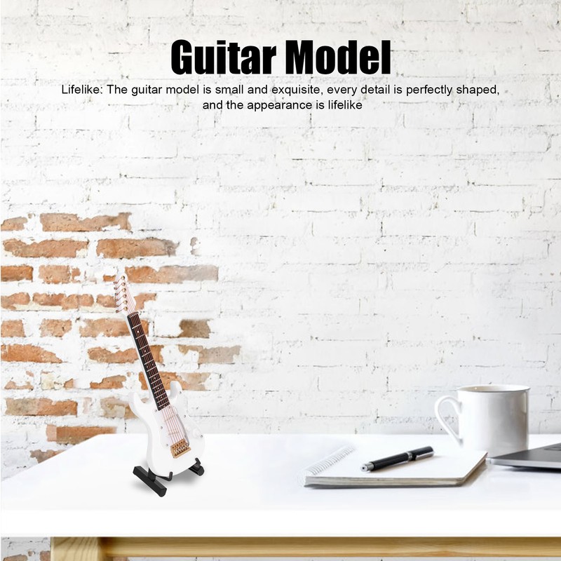 Minature Electric Guitar Wooden Mini Instrument Model Suitable for Gifts