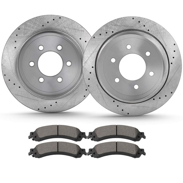 Brakes and Rotors, ECCPP Rear Brake Pads Rotors Kits fit for 2004 2005 2006 2007 2008 2009 2010 for Infiniti QX56,2005-2014 for Nissan Armada,2004-2015 for Nissan Titan
