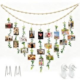 Fernlandia Boho Photo Display with Clips, 20-Clip Hanging Greenery Decor