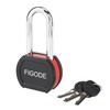 FIGODE® Black Covered Solid Steel Padlock with Key, High Security