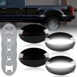 POPMOTORZ 8Pcs LED Fender Side Marker Lights Bed Fender Dual Rear Wheel Marker Lamps Assembly for Ford F350 F450 F550 Super Duty1999-2010 Front/Rear Double Wheel LED Side Marker Lamps