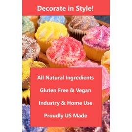 Ultimate Baker Gold Decorating Sugar - Naturally Colored Large Crystal Decorating Sugar, Cakes, Cupcakes, Ice Cream Topping, Baking (1lb Bag Gold Sugar)