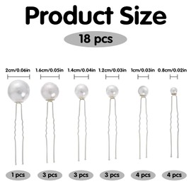 18 Stück Haarnadeln Perlen,Braut Haarschmuck Perlen,Haarschmuck Hochzeit Perlen für Hochzeit Prom Party Braut,Haarnadeln Klein,Perlenfürhaare,Haarklammerhochzeit, U-Förmigehaarschmuck,Perlenhaarnade