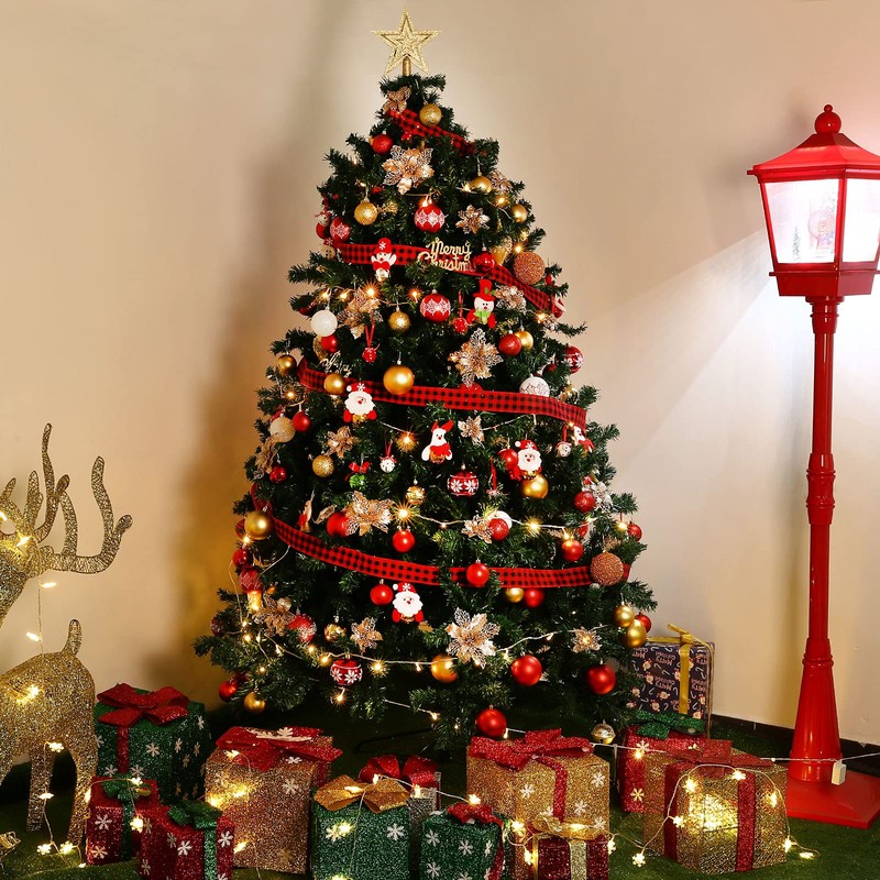 GWHOLE Pack of 21 Christmas Flowers, Christmas Tree Decorations, Artificial