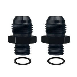 PRUNkuar 8AN Flare to 6AN ORB Male O-Ring Fuel Rail Adapter Fitting Black 2Pcs