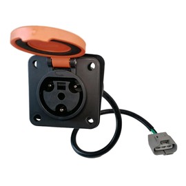 JOEEGO Y-30 Golf Cart Charger Receptacle, AC 110-220V, Compatible with Coleman DR48V & Kandi Kruiser 4P AGM Battery EV, Heavy Duty 14 AWG Charge Cable, 20 inches