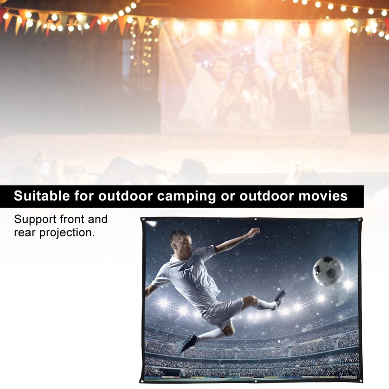 4:3 Thickened 100% Polyester Portable Foldable White Soft Projector Screen