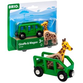 BRIO World - 33724 Giraffe and Wagon | 2 Piece Toy Train Accessory for Kids Ages 3 and Up, Green