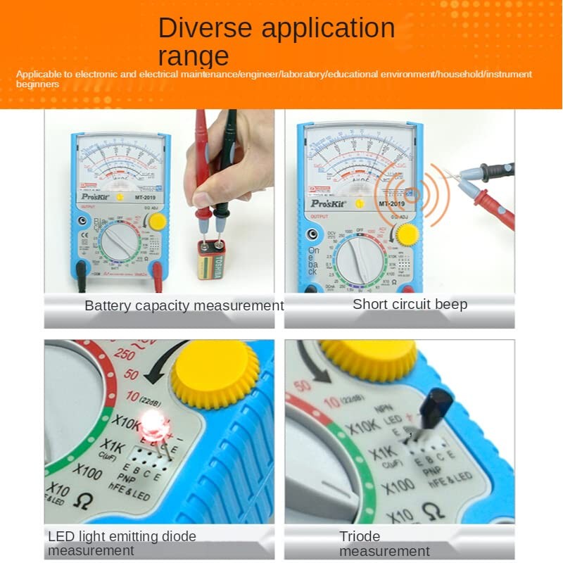 ProsKit MT-2019 Protective Function Analog Multimeter Safety Standard Professional Ohm