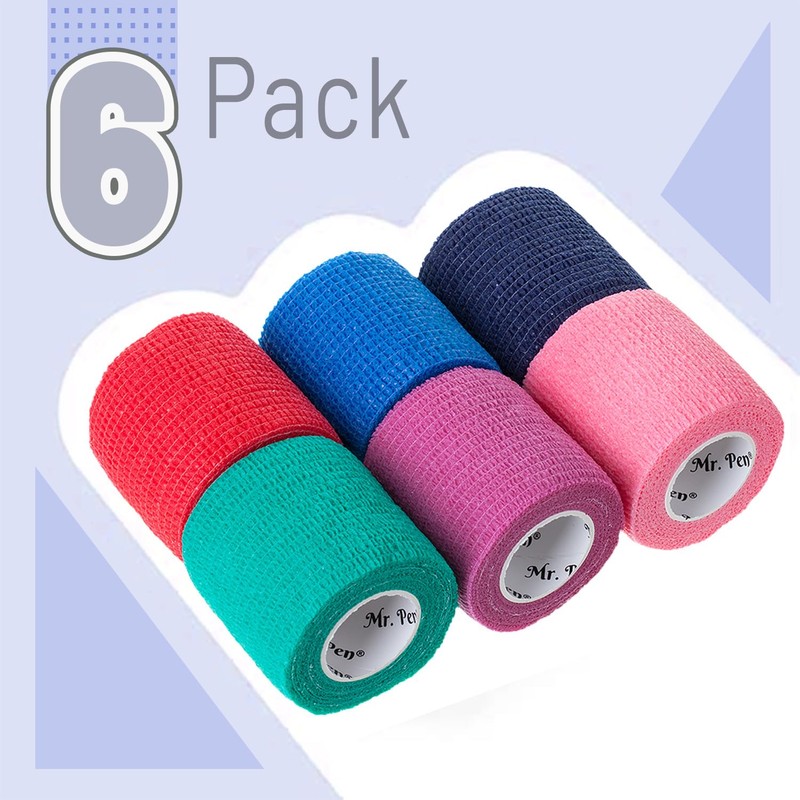 Mr. Pen- Self Adhesive Bandage Wrap, Assorted Colors, 2" x