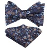 Alizeal Mens Self Tied Floral Classic Bow Tie and Pocket