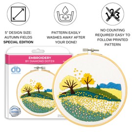 DIAMOND DOTZ Kits - Embroidery Autumn Fields: A Perfect Embroidery Kit for Beginners and Adults to Create Stunning Seasonal Designs with This Easy-to-Use Embroidery Kit