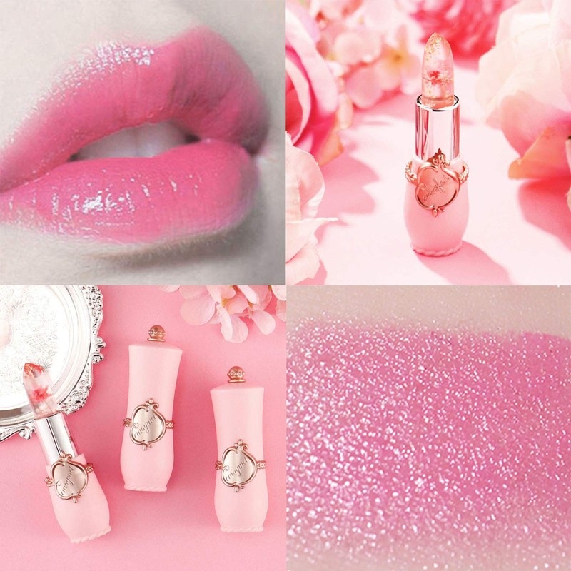 Petansy 6 Pcs Crystal Jelly Flower Nutritious Temperature Changing Lip