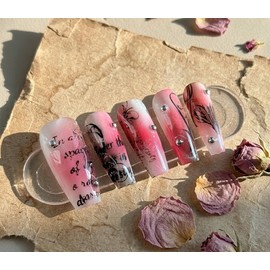 4:30AM Pages of Forbidden Letters |Pink vintage nails - Coffin / 4:30AM 금지된 편지의 페이지 | 핑크 빈티지 네일 - 코핀