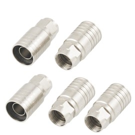 Aexit 5 (Terminal, connector) Pcs 27 x 13mm Silver Tone Crimp Type F Connector for (85ry193qf403) RG11 Cable