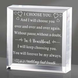 Yulejo to My Man Gift for Him Valentine's Day Acrylic Plaque I Love You Gift for Boyfriend Husband Fiance Birthday Anniversary Keepsake for Groom Engagement Wedding Christmas (Romantic Style)