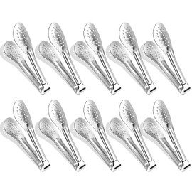 10PCS Serving Tongs, Small Kitchen Tongs,XEVOM Stainless Steel small tongs, Appetizer Tongs Ice Tongs Mini Sugar Tongs (5 Inch)