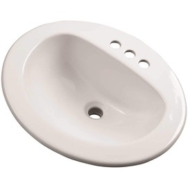 Gerber Plumbing 12-834-CH Gerber Ma x well Oval, 21" x 17-7/8", 4" Center to Center Drop-In Lavatory Sink, White - 285389