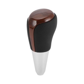 Partuto Automatic Gear Shifter Knob - Car Shift Lever Knob - for Toyota Prius C 2012-2017 Plastic Faux Leather Black Brown - 1 Pc
