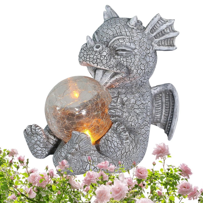 Dragon Statue Sculpture - Resin Yard Dinosaur Ornament,Dragon Statue Ornament