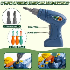 Take Apart Dinosaur Toys for Boys Girls, Toys for 3 4 5 Year Old Boys Kids Toys with Storage Box Electric Drill Shooting Construction Dinosaur Toys for Boys Toys Age 3 4 5 6 Year Old Boy Girls Gifts