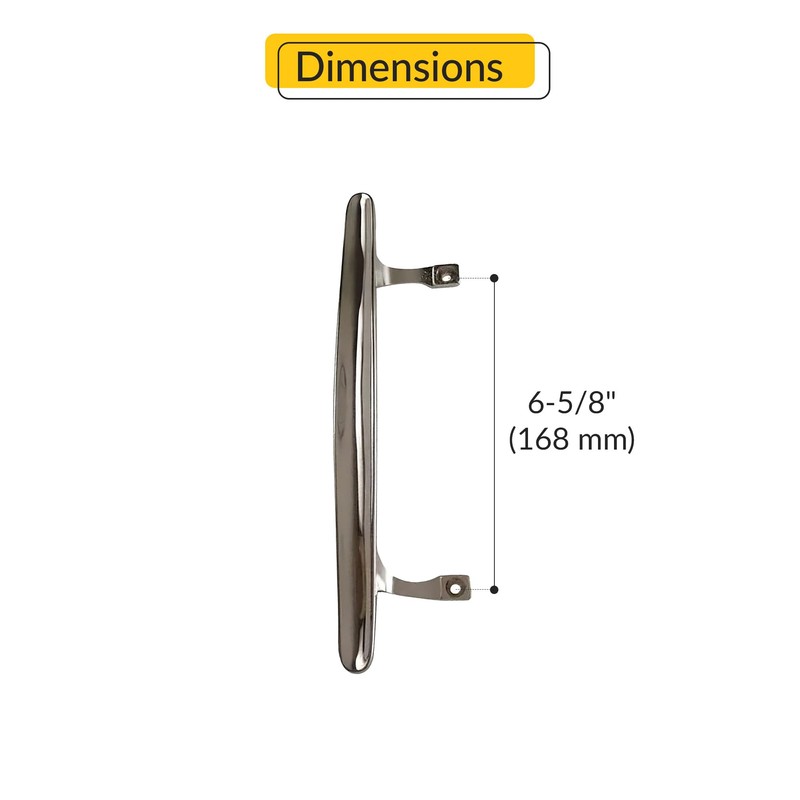 BRIXWELL Chrome Die-Cast Handle for Sliding Patio Door with 6-5/8"