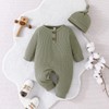 Toddler Boys Girls Romper Neutral Baby Clothes Solid Onesie Waffle