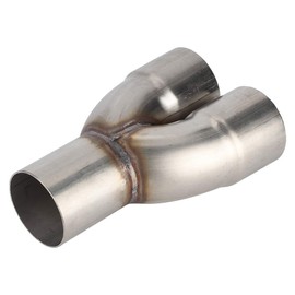 Gorgeri Stainless Dual Pipe,Universal Stainless Exhaust Y Pipe Adapter 2.5in OD inlet to 2.5in ID Dual Pipe