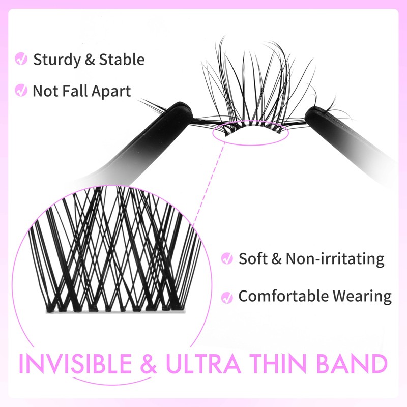 VEYESBEAUTY LuxeBold Eyelash Extensions, 5-Second Eyelash Clusters, Lashes, Fake Lashes,