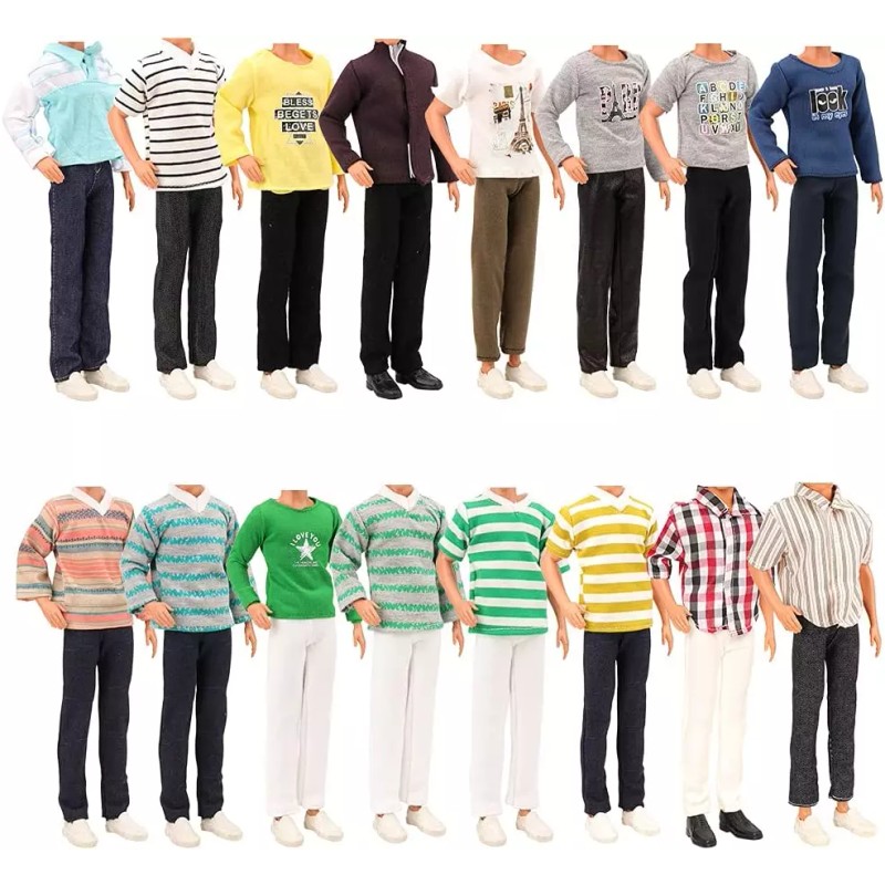 Miunana Lot 8 Items Doll Clothes for Ken Doll Random