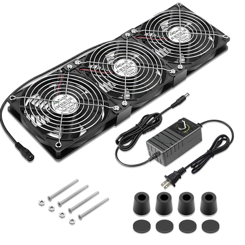 AmRunJe 3X 120mm Computer Fan with AC Plug 110V –