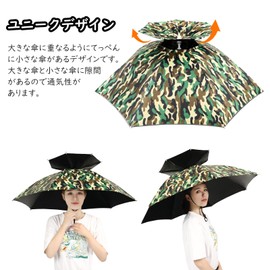 ZEWZE Wear Umbrella, Handsfree, Leisure Hat, Hat-Shaped, Parasol, Folding, Fishing Light Rain, Rainy Season, Heatstroke Prevention, Sun Protection, Sunshade, Rain Gear, Farming Work, Sports Watching,
