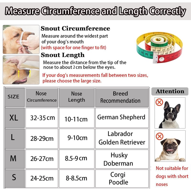 Muzzle for Large Dogs, Prevent Chewing/Eating/Biting Dog Muzzle, Breathable, Reflective,