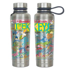 Catstudio Florida Keys Stainless Steel Water Bottle | BPA Free Triple Wall Insulation with Non Slip Bottom | Great for Running, Hiking, Sports, & Travel
