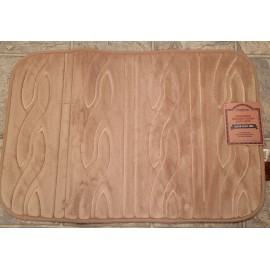 Dearfoams Faux Fur Embossed Cable Pattern Bath Rug Mat Tan Brown 18" x 27