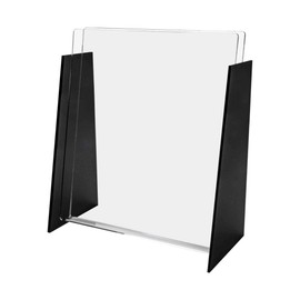 2 Pack Countertop Magazine Stand for 8.5x11 Catalogs Single Pocket Literature Holder with Clear Front and Black Siding by Marketing Holders