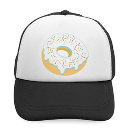 Summer Kids Trucker Hat Donuts White Polyester Boys Girls Sun Toddler Caps Black Design Only Adjustable
