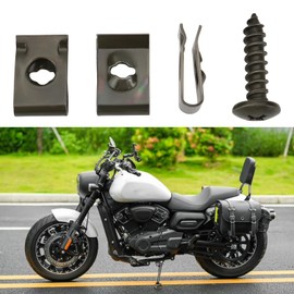 LT Easiyl 20 Sets M5 x 20 mm Plastic Cover Metal Bracket Self-Tapping Screws and U-Type Clips for Car Motorcycle Scooter ATV Moped E-Bike