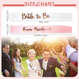 Hen Party Sashes Accessories Set Bride to Be Sash White & 6 x Team Bride Sash Pink, Hen Do Sashes Accessories Wedding Bride and Team Bride Sashes for Bridal Shower Hen Party Decorations