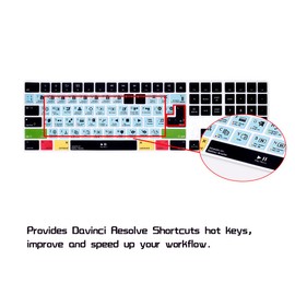 HRH Davinci Resolve Shortcut Hotkey Silicone Keyboard Cover Keypad Skin for Magic Keyboard with Numeric Keypad A1843 MQ052LL/A Released in 2017/2018(US/EU Layout)