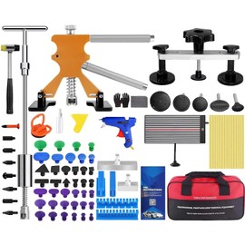CuisinSmart Paintless Dent Repair Kits, Dent Puller Kit, Body Repair Removal Tools with Rubber Hammer Bridge Puller Hot Melt Adhesive Strip LED Circuit Board for Auto Body Removal