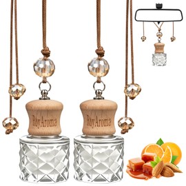 RoyAroma Hanging Car Air Freshener, 2 Pack Long Lasting Car Fresheners up to 30-45 Days, Natural Fragrance Cars Essential Oil Diffuser for Home Office - Pistachio Salted Caramel