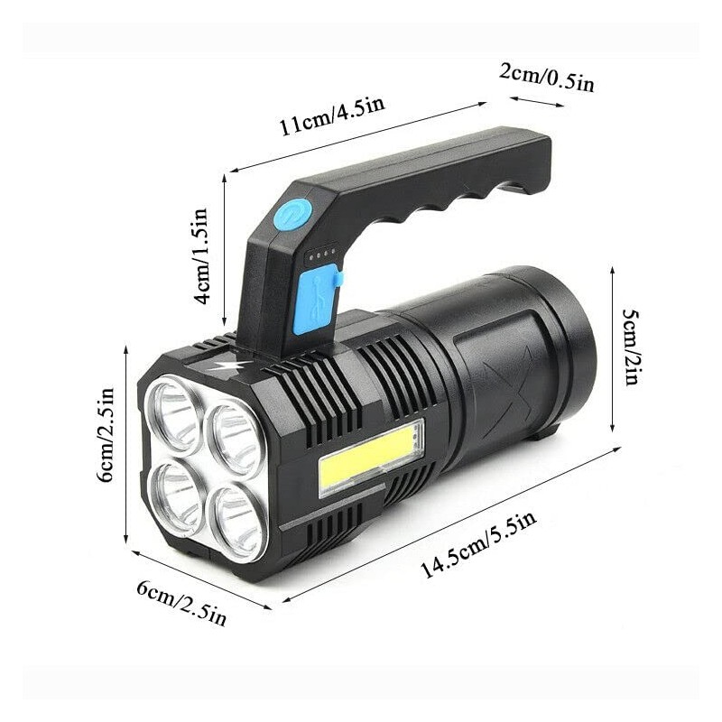 Wrrozz LED Flashlight USB Rechargeable, High Lumens Tactical Light with