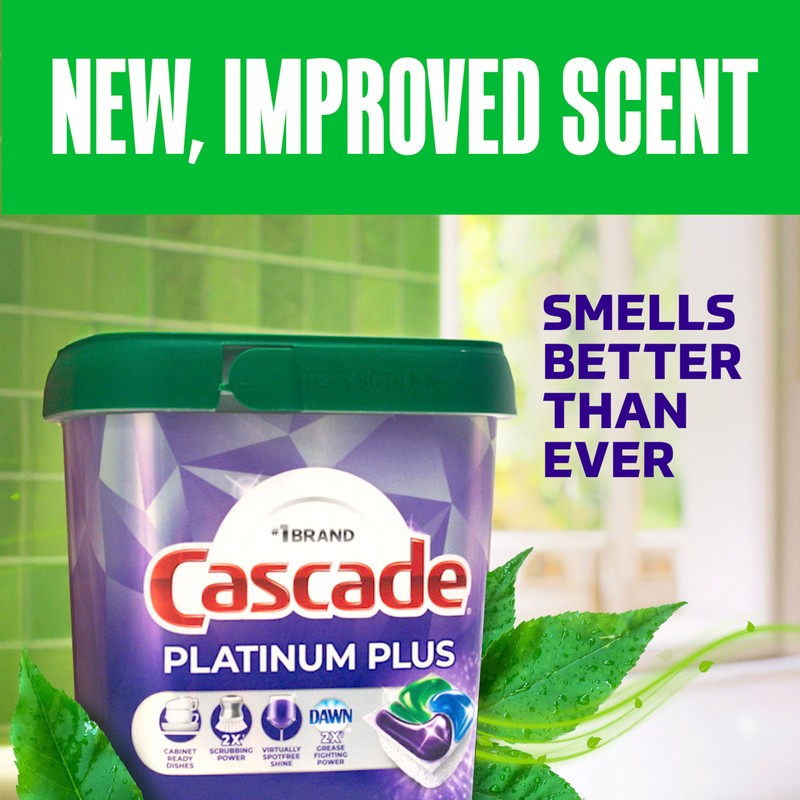 Cascade Platinum Plus Dishwasher Pods, Dishwasher Detergent, Dish Detergent Soap,